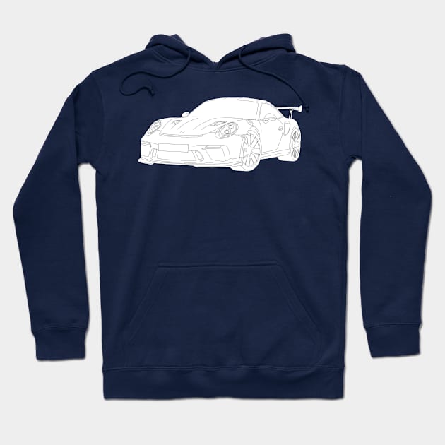 Porsche GT3 RS car selfmade drawing Hoodie by Merlins Desings